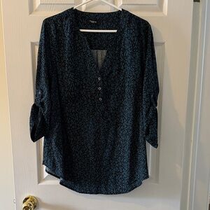 Talbots Black and Blue Blouse